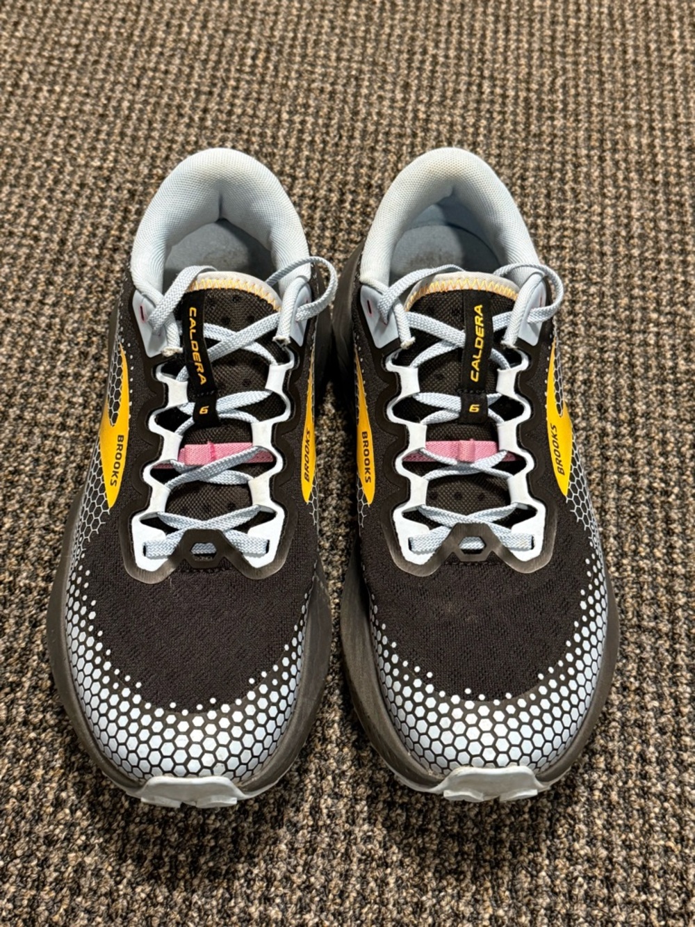 Brooks Caldera Trail Shoes - Black, Yellow & Pink Accents
